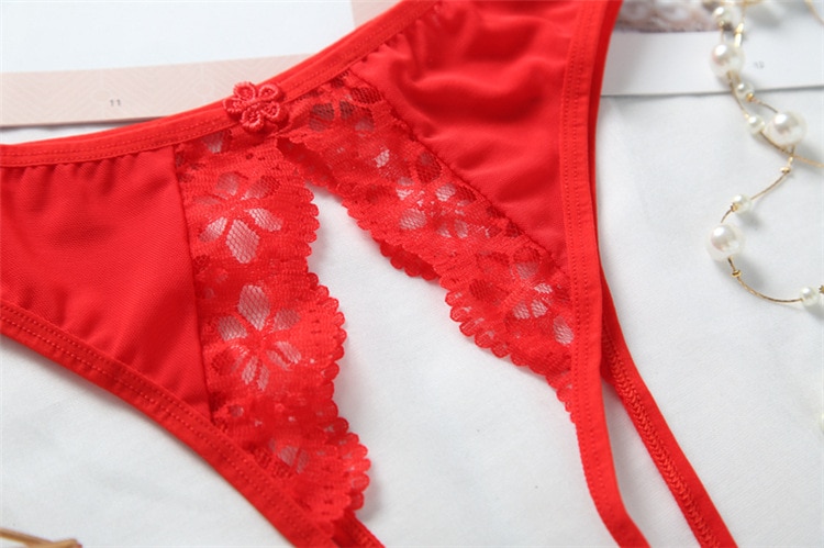 Lace Transparent Crotchless Panties