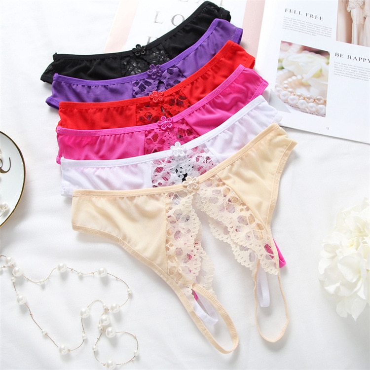 Lace Transparent Crotchless Panties