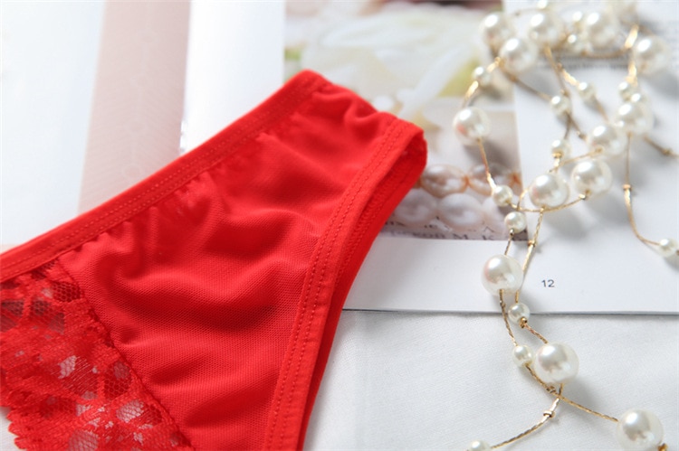Lace Transparent Crotchless Panties