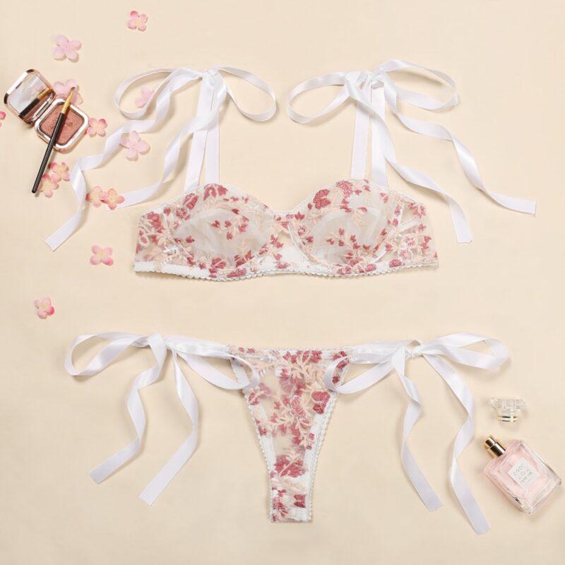 Women's Set of Bra and Panty with Embroidery - Image 6