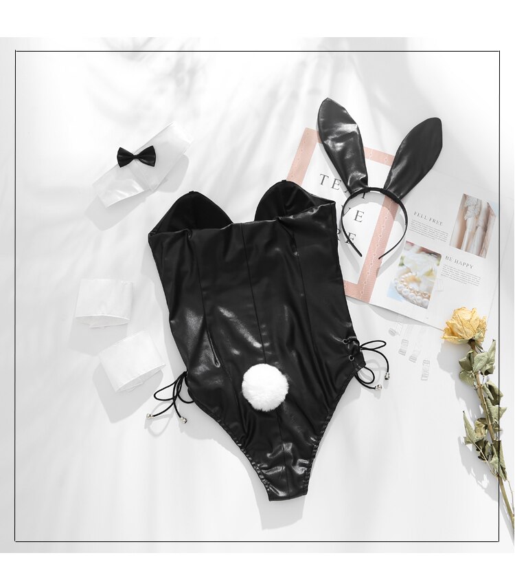 Women's Faux Leather Rabbit Suit