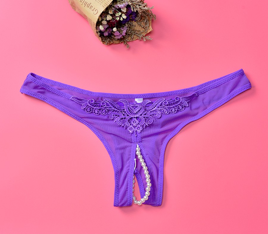 Sexy Crotchless Panties with Pearls