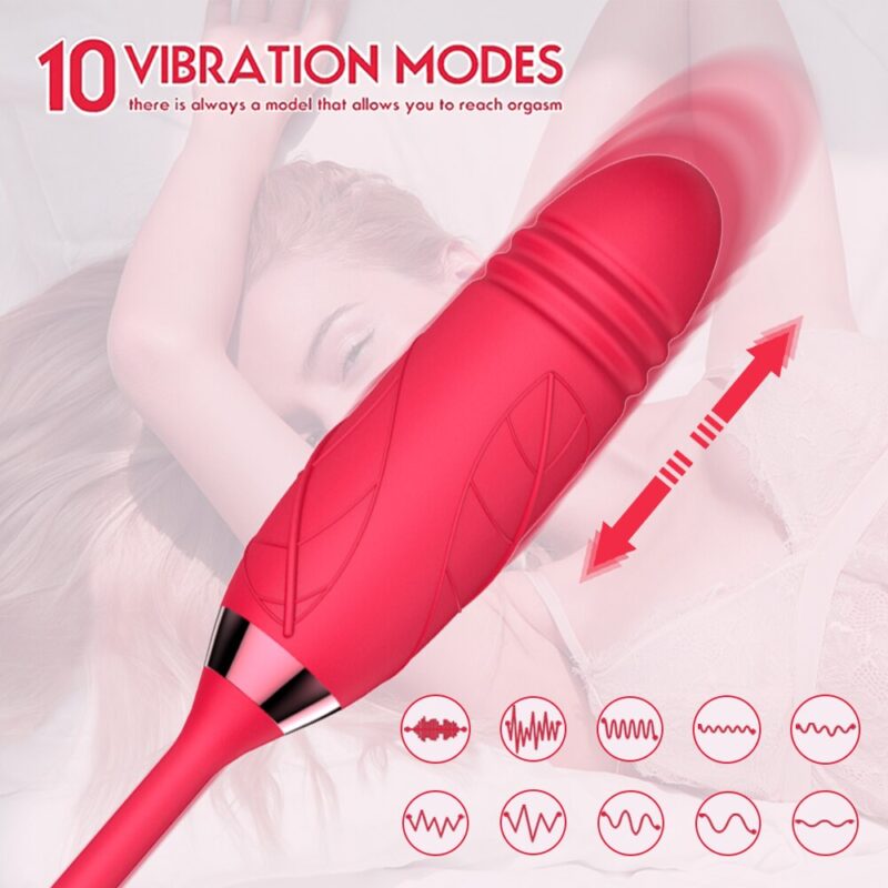 Vaginal Sucking Vibrator in Rose Shape - Image 2