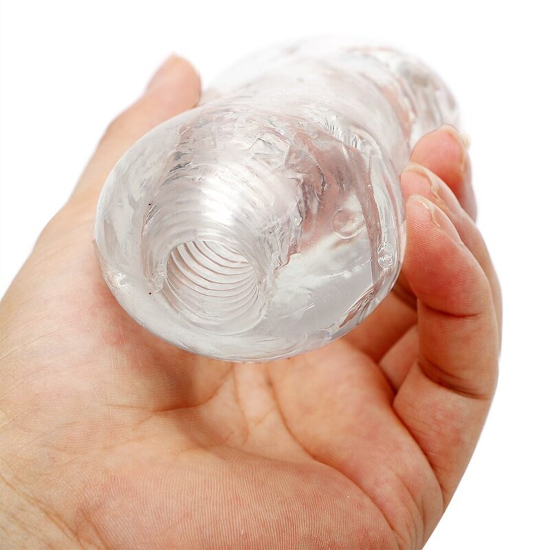 Ergonomic Transparent Soft Plastic Masturbator - Image 2