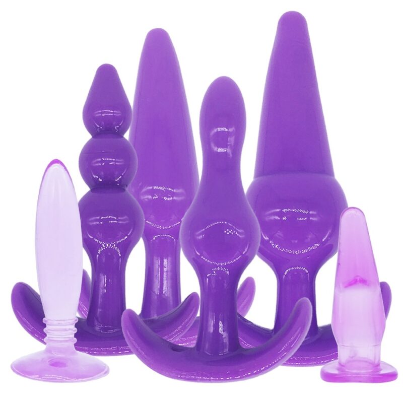 Cute Ergonomic Soft Silicone Anal Plugs Set