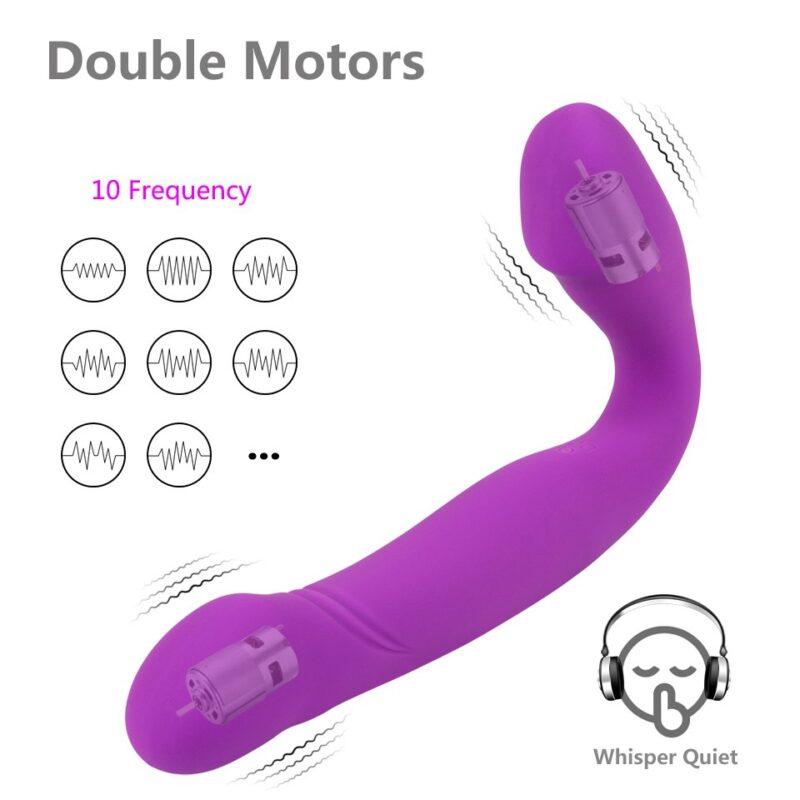 Purple Double Pleasure Strapless Strapon - Image 5