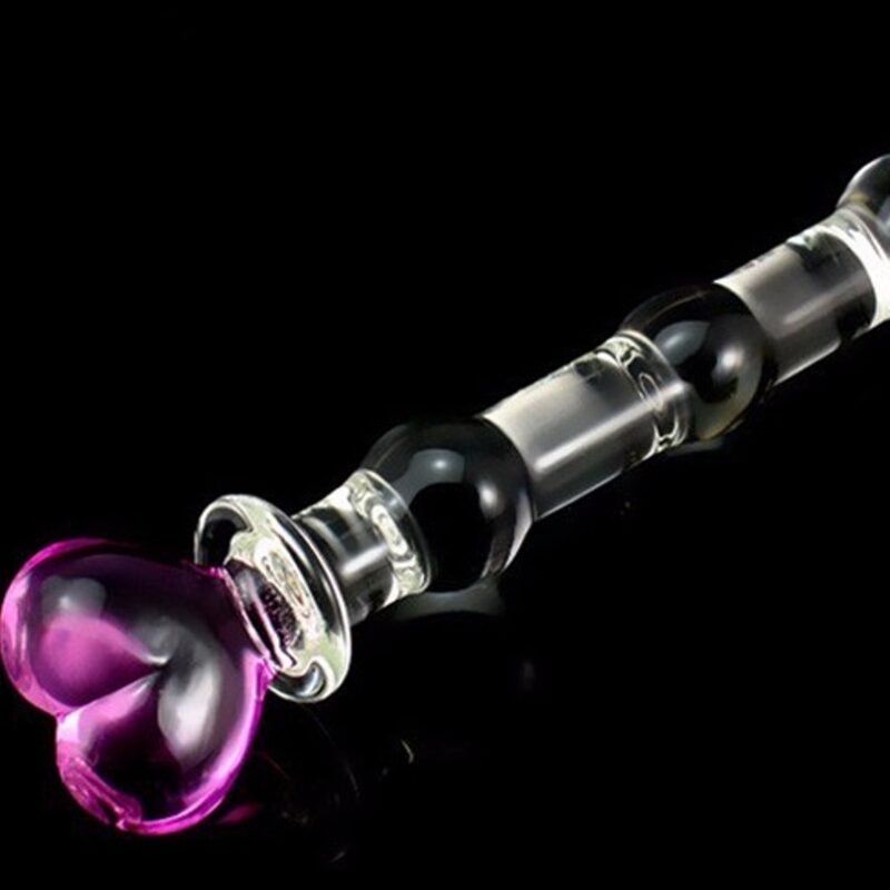 Cute Heart Shaped Ergonomic Glass Dildo - Image 3