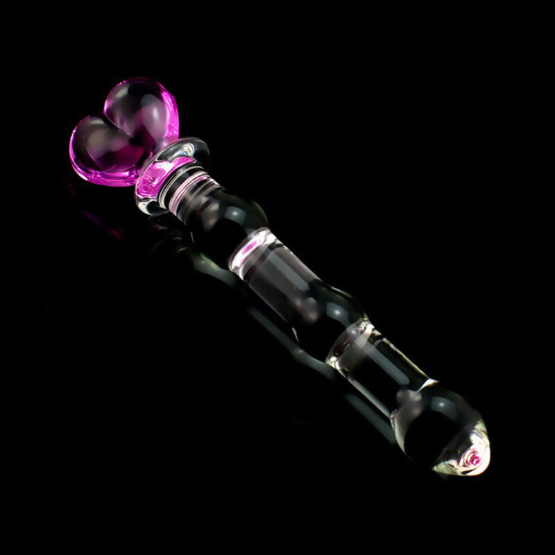 Cute Heart Shaped Ergonomic Glass Dildo