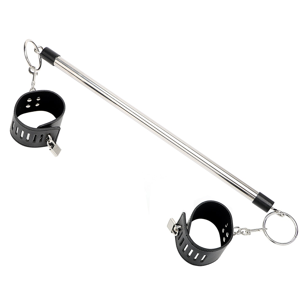 Leather and Stainless Steel Ankle Spreader Cuffs