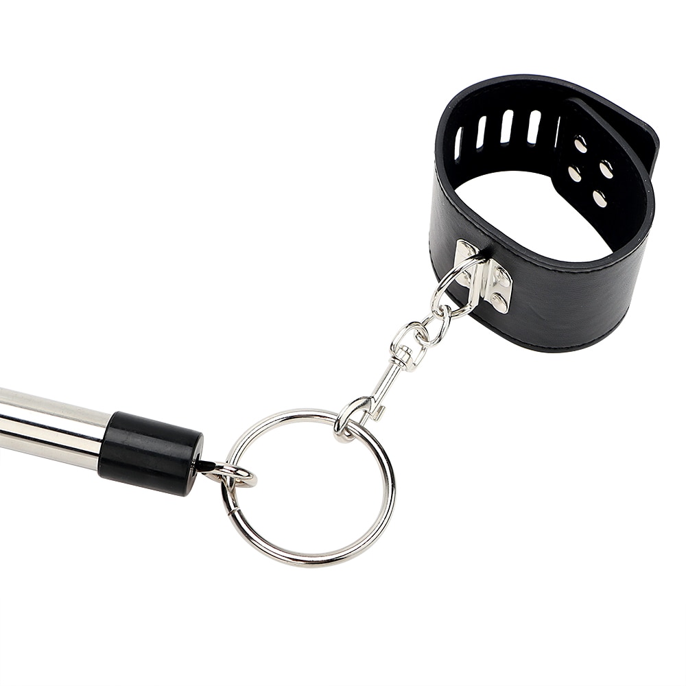 Leather and Stainless Steel Ankle Spreader Cuffs