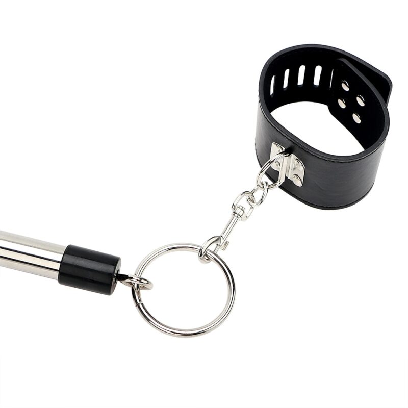 Leather and Stainless Steel Ankle Spreader Cuffs - Image 5