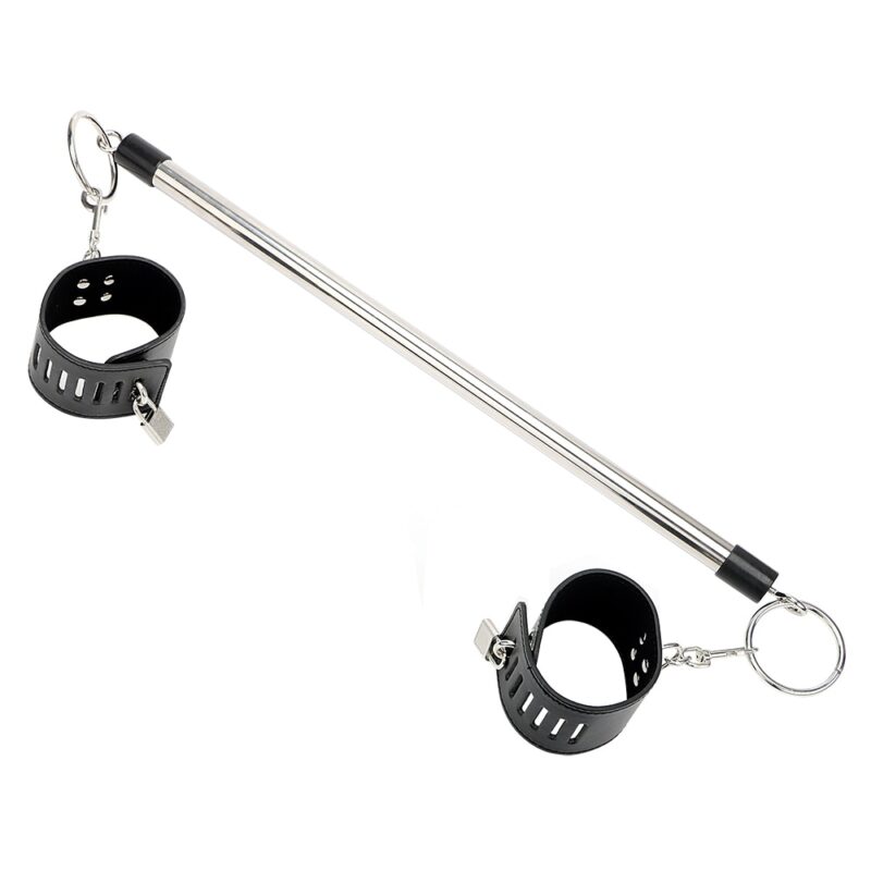 Leather and Stainless Steel Ankle Spreader Cuffs - Image 3
