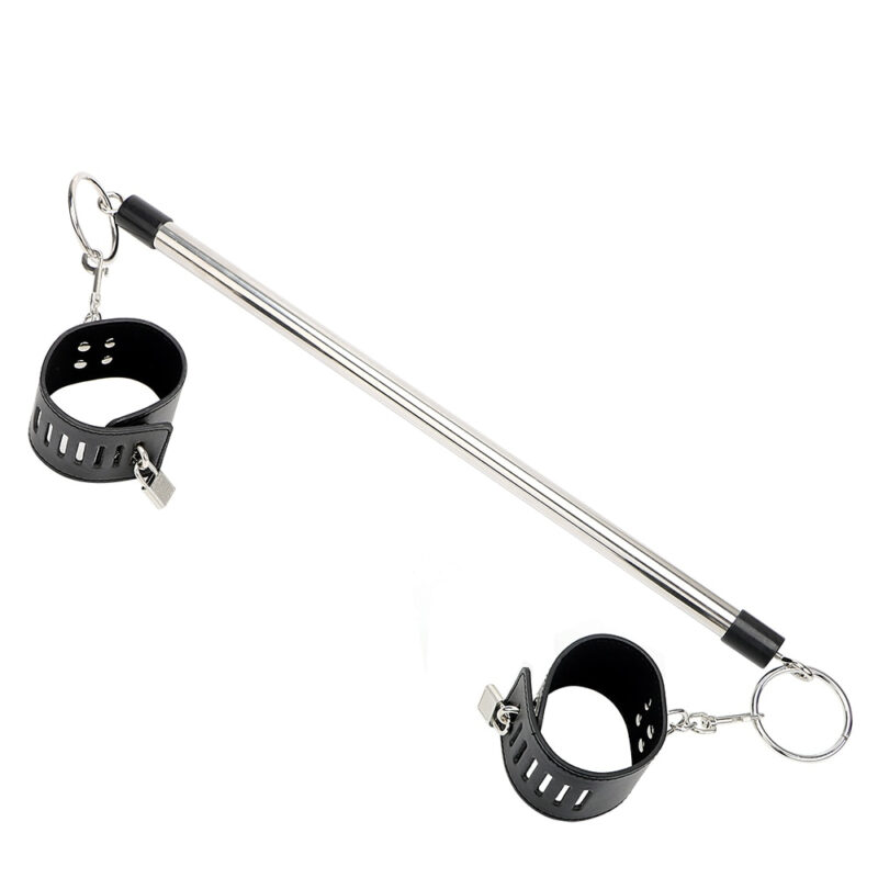Leather and Stainless Steel Ankle Spreader Cuffs