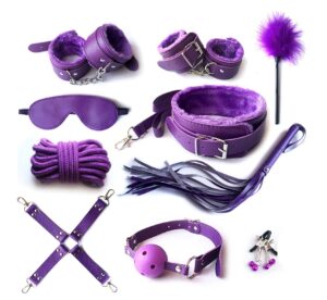 BDSM Sex Toys with Fur 10 Pcs Set