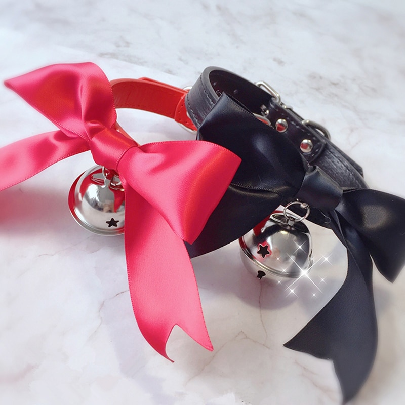 BDSM PU Leather Choker with Bell