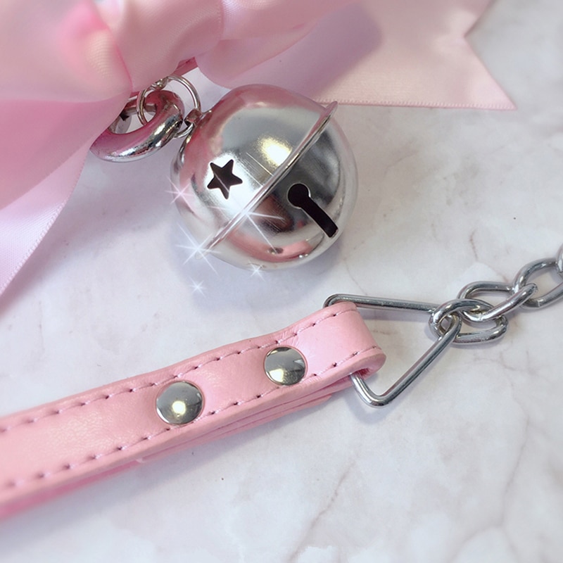 BDSM PU Leather Choker with Bell