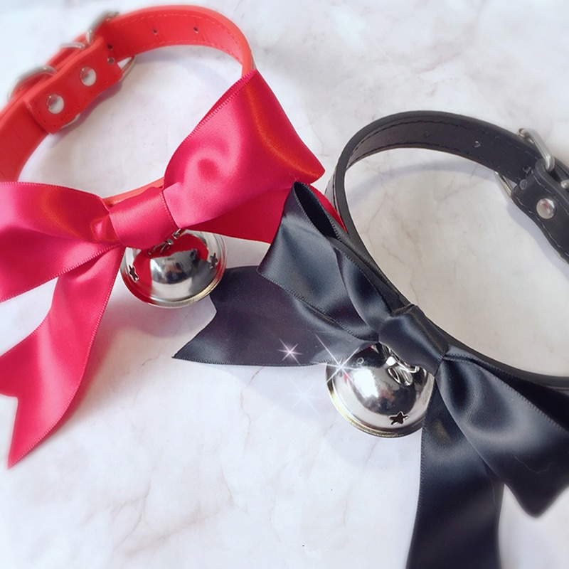 BDSM PU Leather Choker with Bell