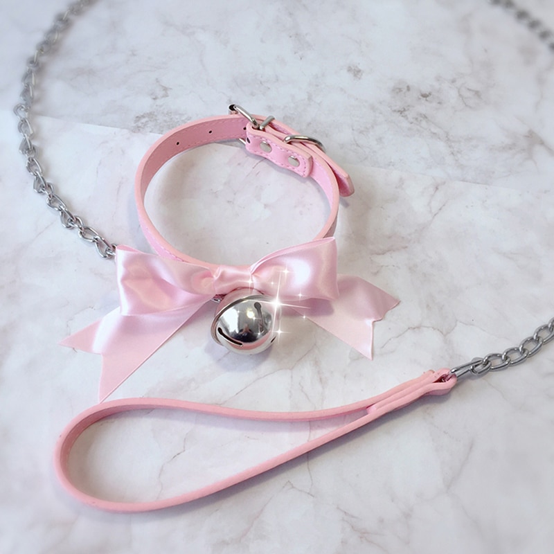 BDSM PU Leather Choker with Bell