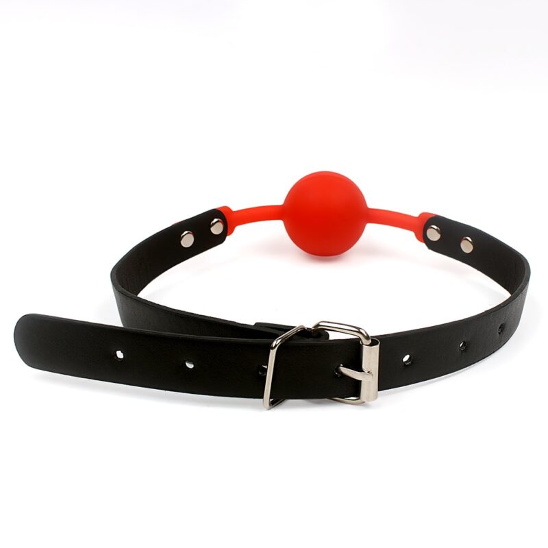 Leather Mouth Gag with Silicone Ball - Image 4