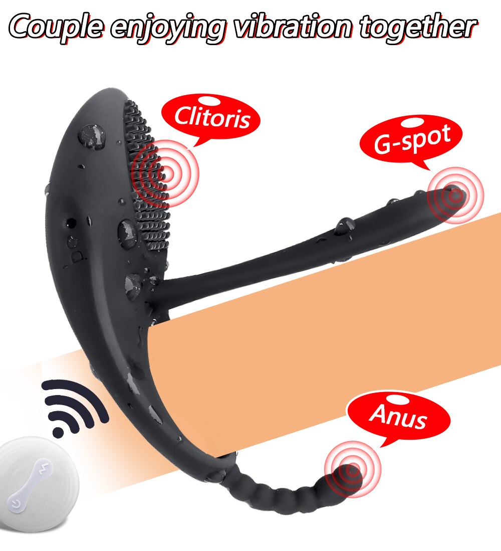 Black Design Wireless Penis Ring