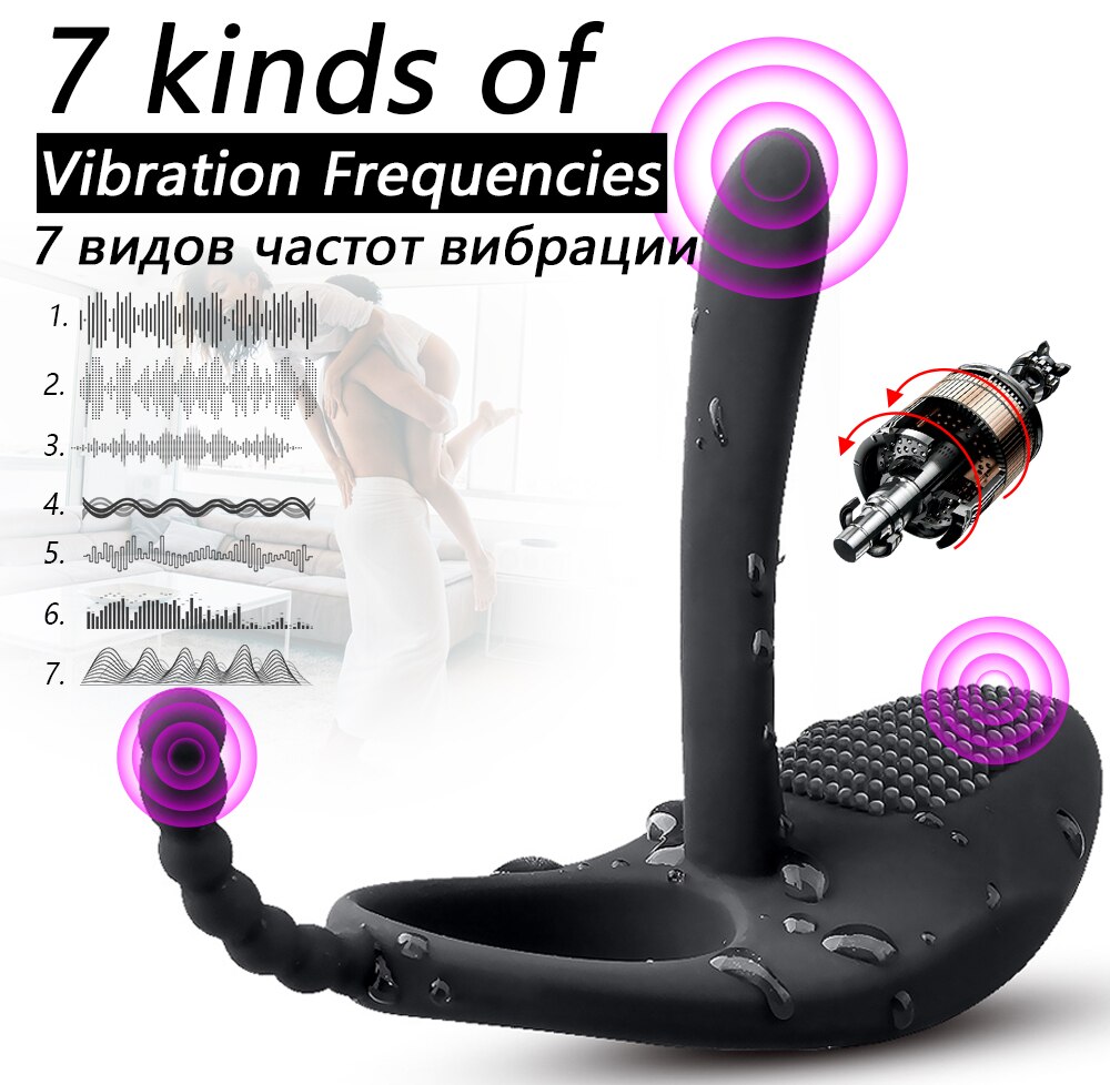 Black Design Wireless Penis Ring