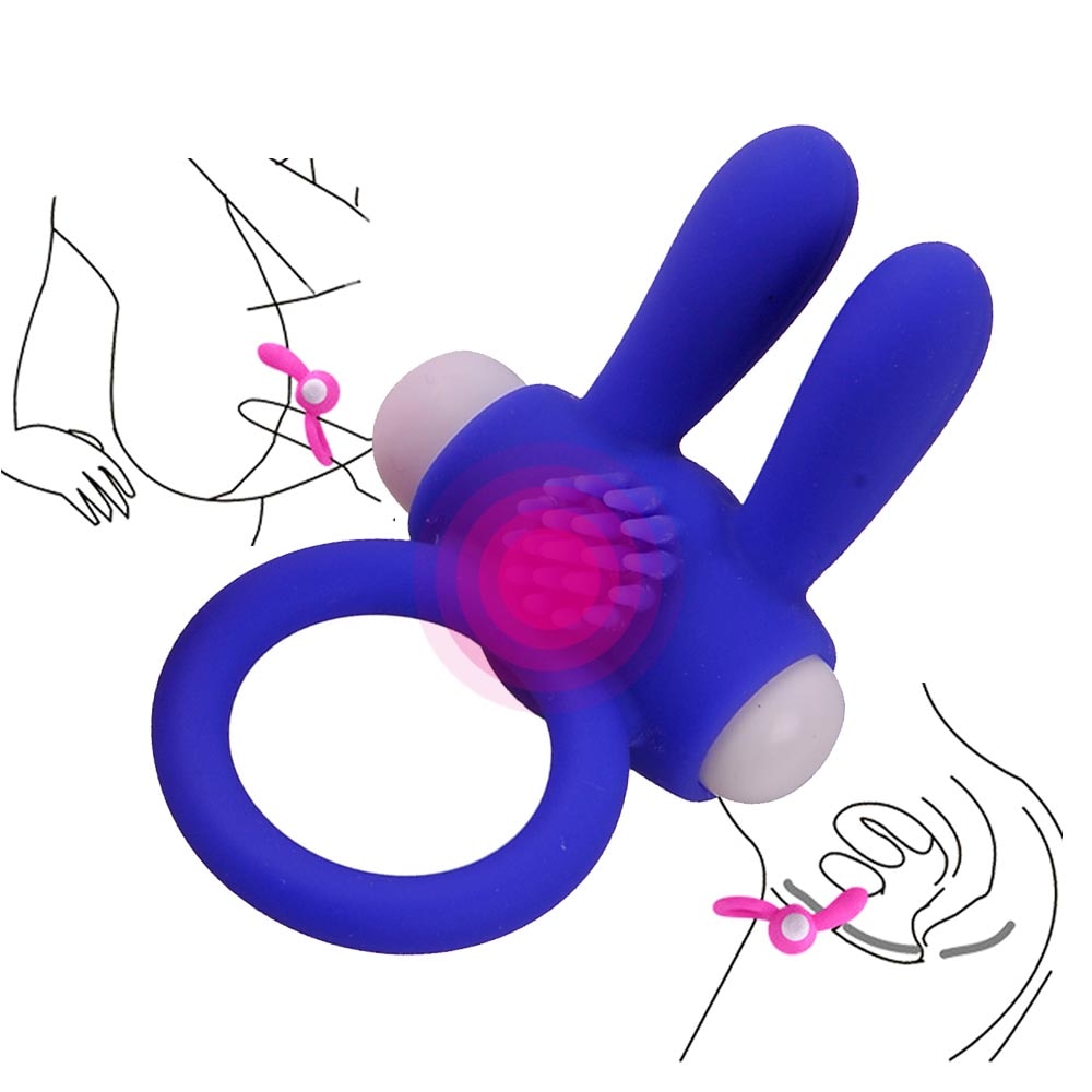 Rabbit Shaped Men's Vibrating Cock Ring