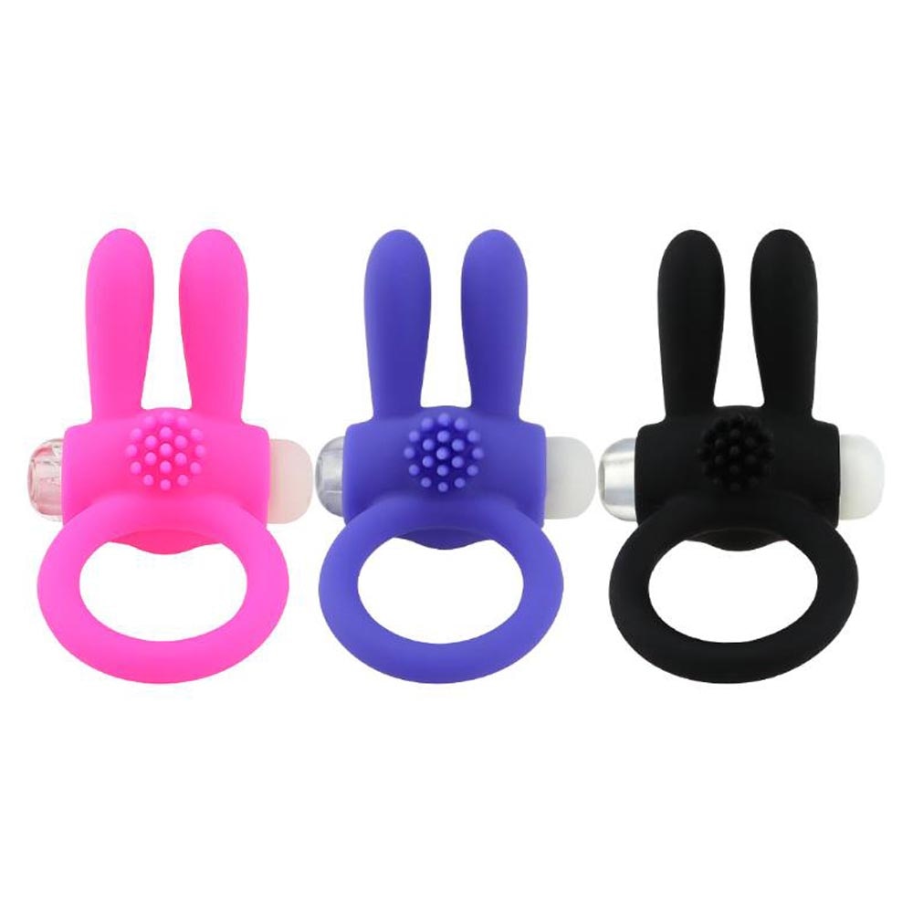 Rabbit Shaped Men's Vibrating Cock Ring