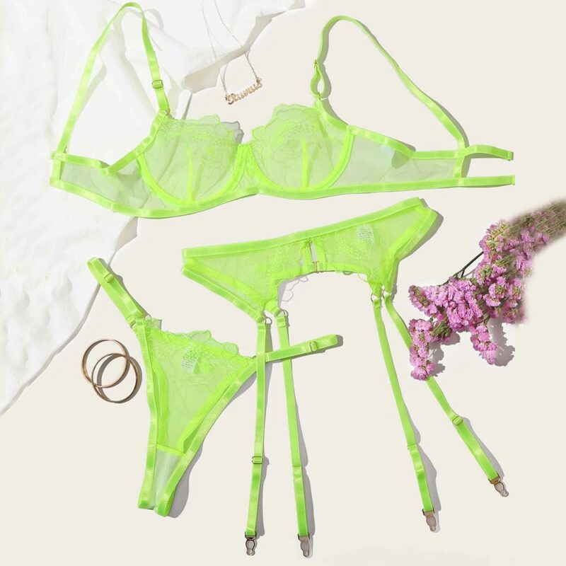 Lace Women's Lingerie Set in Green Color