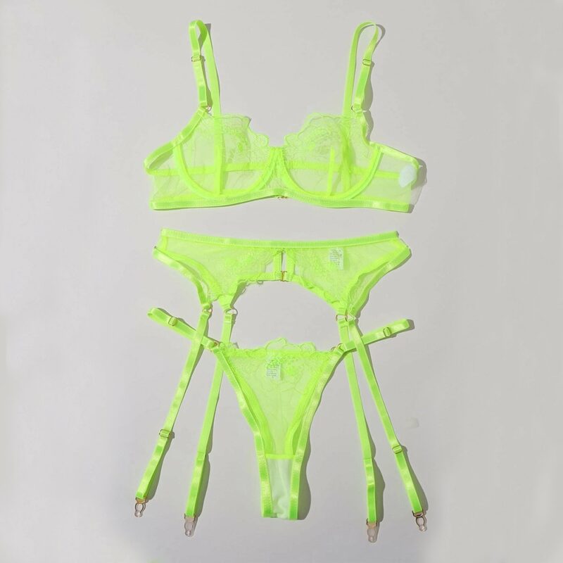 Lace Women's Lingerie Set in Green Color - Image 5